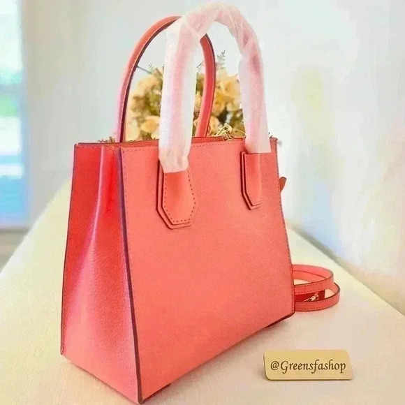 Michael Kors purse Mercer messenger crossbody bag grapefruit - Picture 3 of 9